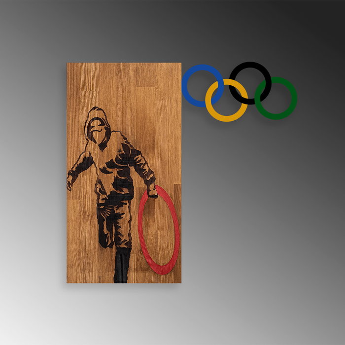 Wallity Banksy - 14 Escultura de pared de madera y metal Wallity Banksy - 14 Escultura de pared de madera y metal